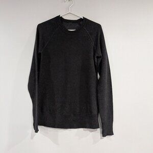 Lululemon Crew Neck Knit Sweater with Thumb Holes Charcoal Grey Size 4
